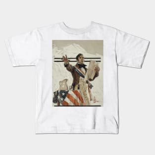 Independence Day, Joseph Christian Leyendecker 1908 Kids T-Shirt